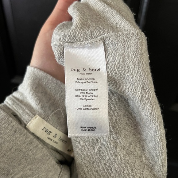 Rag and bone light gray v neck pullover sweatshirt - Picture 4 of 5
